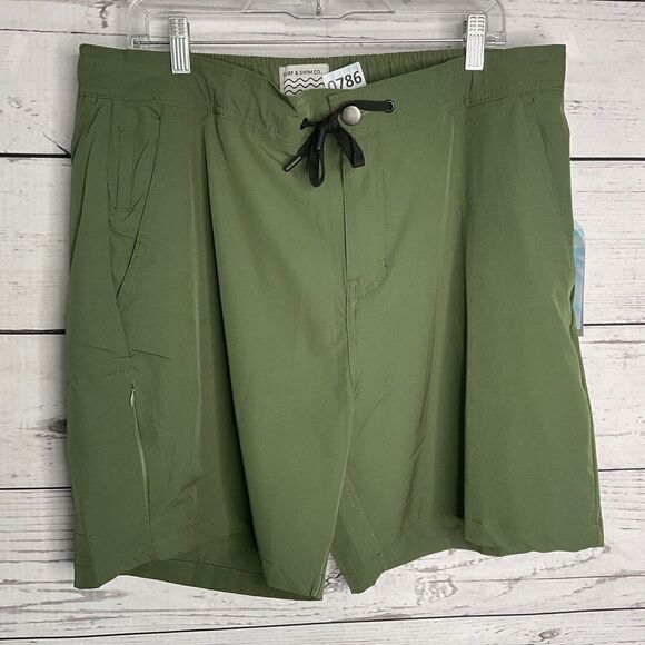 Surf & Swim Co Men’s Board Shorts Multipurpose Shorts XL 6,5”‎ Army Olive Green - Picture 2 of 11